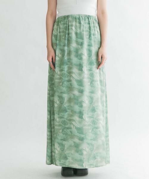 KBF / ケービーエフ スカート | ニュアンスプリントマキシスカート | 詳細7