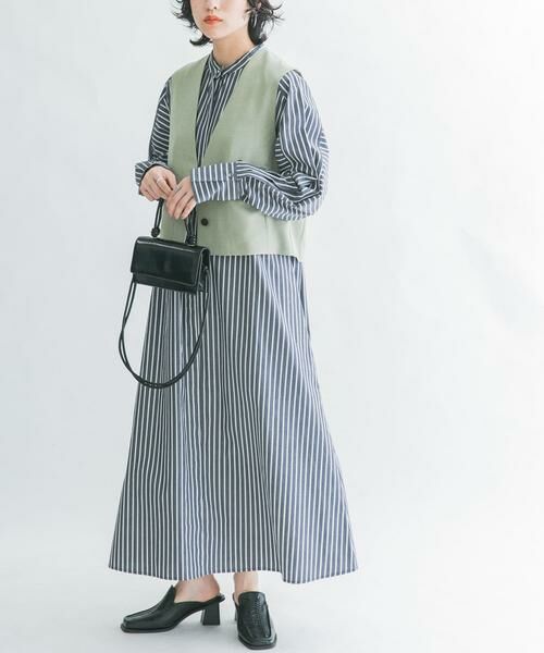 KBF / ケービーエフ ワンピース | ストライプデザインシャツワンピース | 詳細1