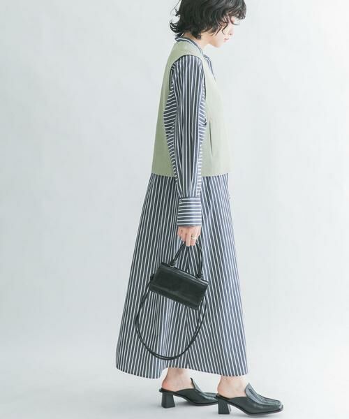 KBF / ケービーエフ ワンピース | ストライプデザインシャツワンピース | 詳細2
