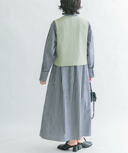 KBF / ケービーエフ ワンピース | ストライプデザインシャツワンピース | 詳細3