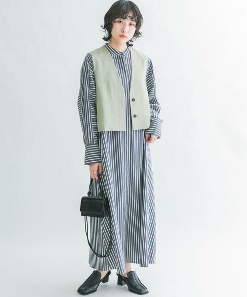 KBF / ケービーエフ ワンピース | ストライプデザインシャツワンピース | 詳細5