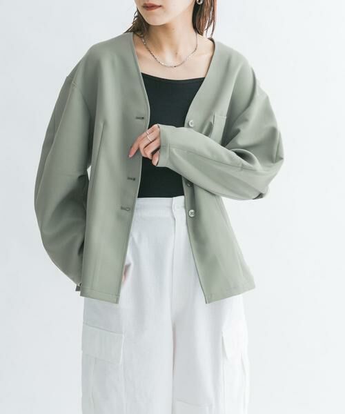 KBF / ケービーエフ その他アウター | ウエストシェイプジャケット(グリーン系その他)