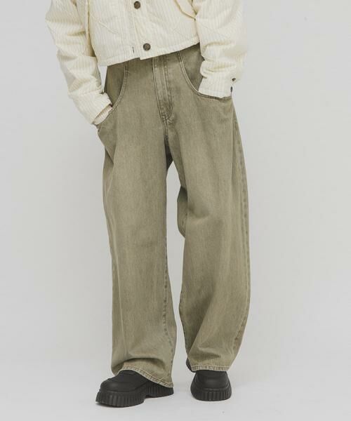 KBF / ケービーエフ デニムパンツ | 『一部WEB限定カラー』『3サイズ展開』BIGポケットデザインデニム(カーキ)