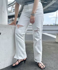 KBF / ケービーエフ デニムパンツ | リメイクダメージスリットデニム