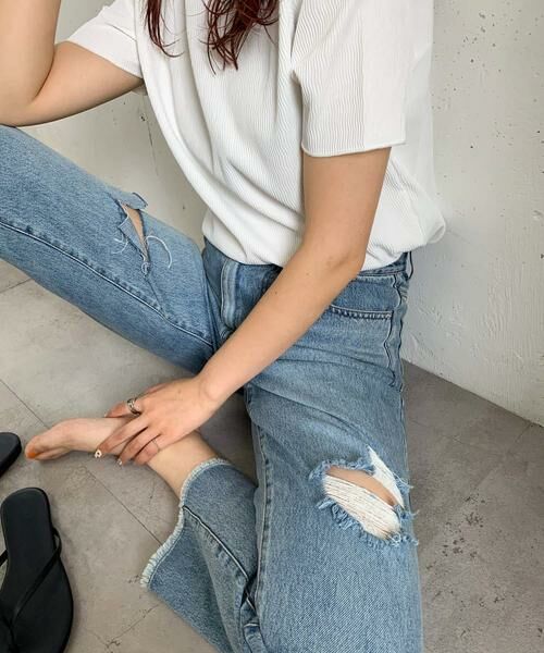 KBF / ケービーエフ デニムパンツ | リメイクダメージスリットデニム | 詳細10