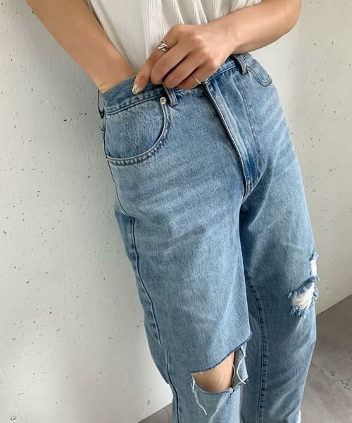 KBF / ケービーエフ デニムパンツ | リメイクダメージスリットデニム | 詳細11