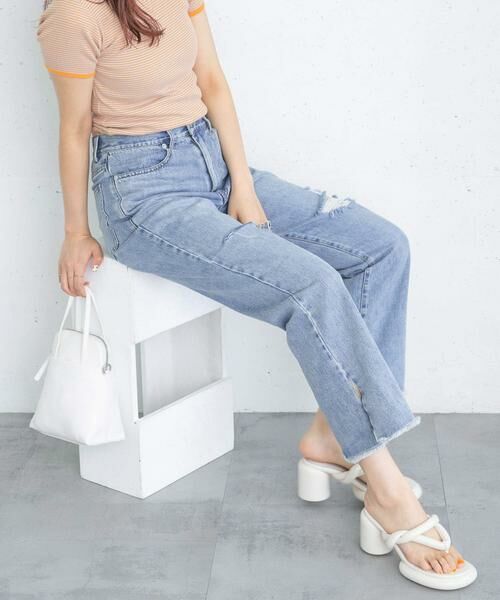 KBF / ケービーエフ デニムパンツ | リメイクダメージスリットデニム | 詳細15