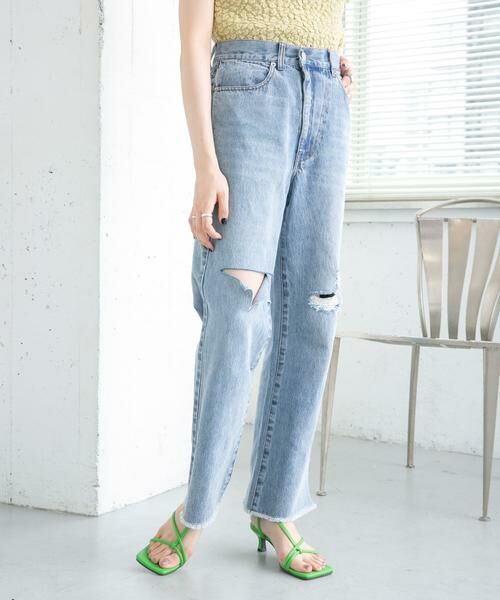 KBF / ケービーエフ デニムパンツ | リメイクダメージスリットデニム | 詳細5