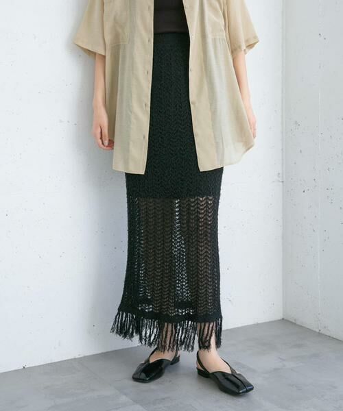 KBF / ケービーエフ スカート | フリンジ透かし編みニットスカート | 詳細12