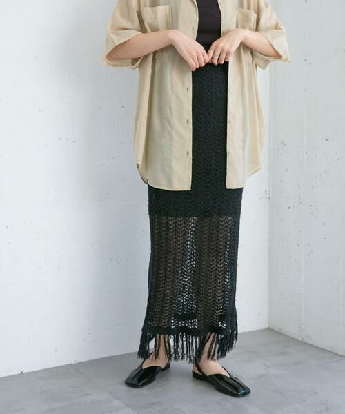 KBF / ケービーエフ スカート | フリンジ透かし編みニットスカート | 詳細13