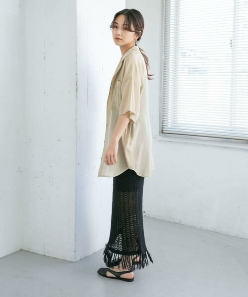 KBF / ケービーエフ スカート | フリンジ透かし編みニットスカート | 詳細17