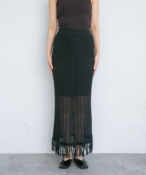 KBF / ケービーエフ スカート | フリンジ透かし編みニットスカート | 詳細19