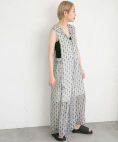 KBF / ケービーエフ サロペット・オールインワン | 楊柳プリントサロペット