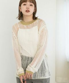 KBF / ケービーエフ ニット・セーター | ランダム透かし編みルーズニット