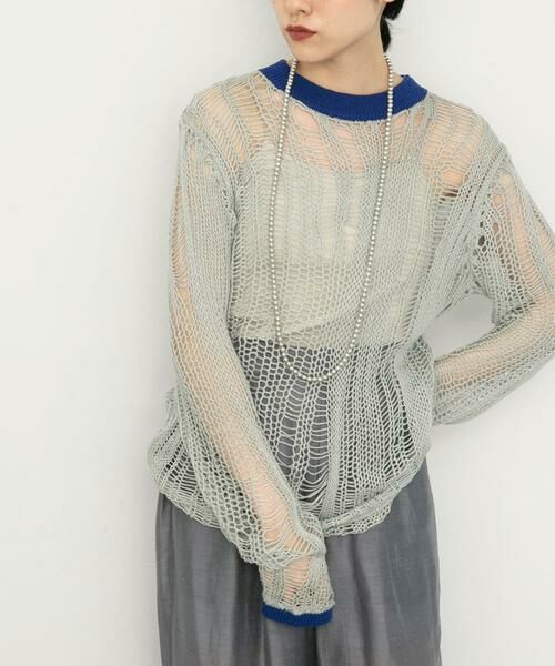 KBF / ケービーエフ ニット・セーター | ランダム透かし編みルーズニット | 詳細1