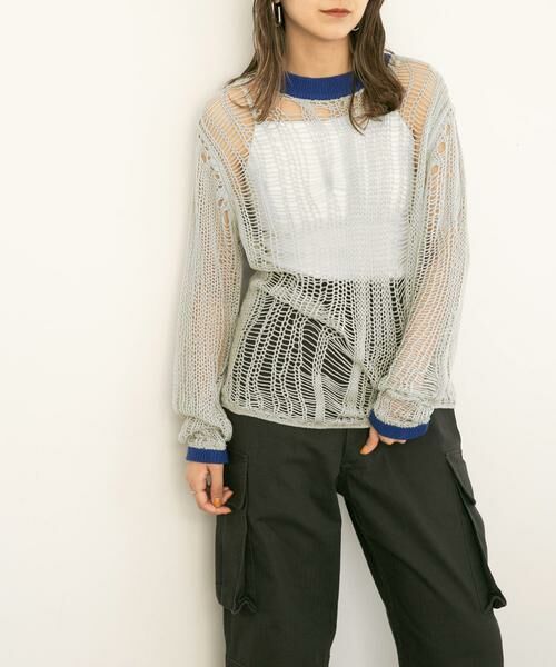KBF / ケービーエフ ニット・セーター | ランダム透かし編みルーズニット | 詳細10