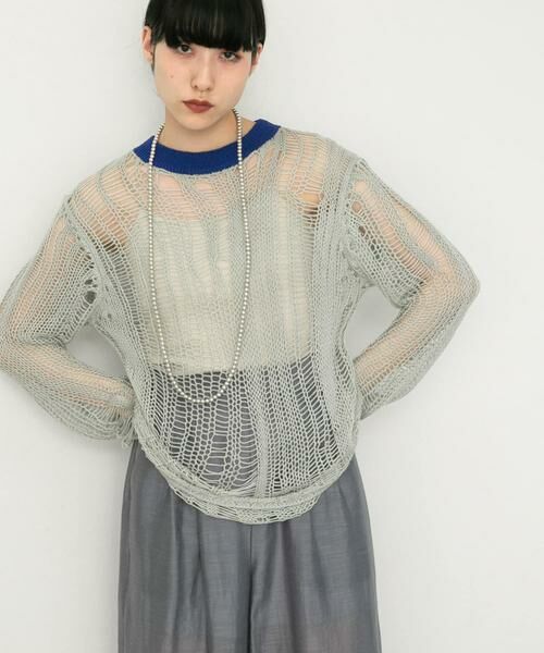 KBF / ケービーエフ ニット・セーター | ランダム透かし編みルーズニット | 詳細2