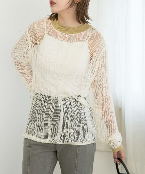 KBF / ケービーエフ ニット・セーター | ランダム透かし編みルーズニット | 詳細18