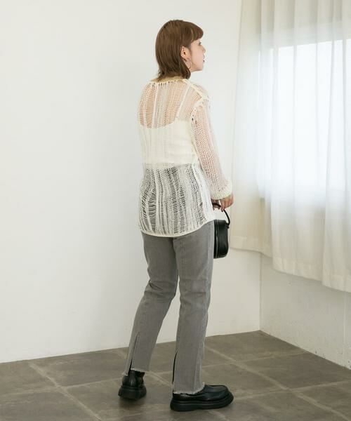KBF / ケービーエフ ニット・セーター | ランダム透かし編みルーズニット | 詳細25