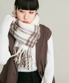 KBF / ケービーエフ マフラー・ショール・スヌード・ストール | BIGフリンジチェックストール