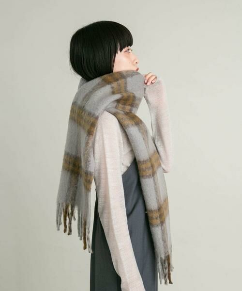 KBF / ケービーエフ マフラー・ショール・スヌード・ストール | BIGフリンジチェックストール | 詳細18