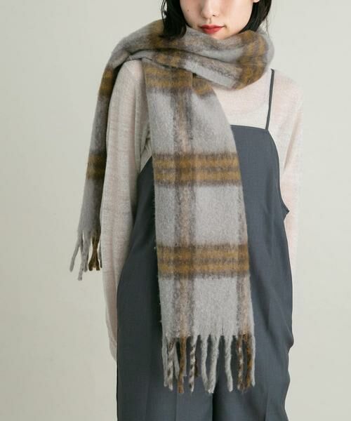 KBF / ケービーエフ マフラー・ショール・スヌード・ストール | BIGフリンジチェックストール | 詳細20