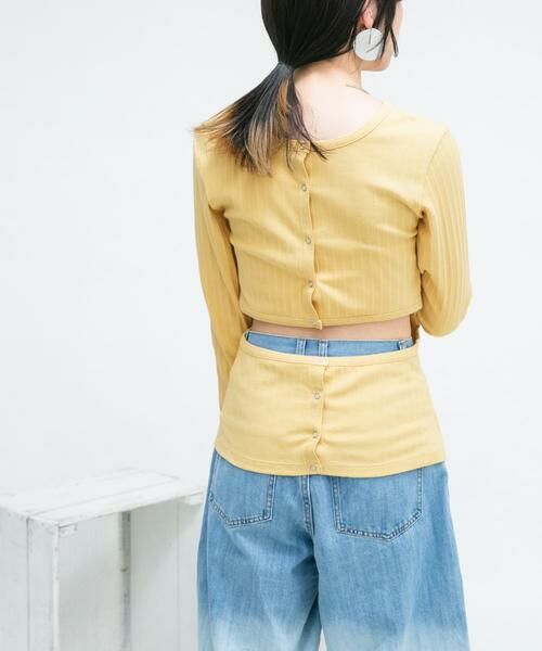 KBF / ケービーエフ Tシャツ | カットアウトリブカットソー | 詳細1