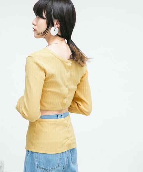 KBF / ケービーエフ Tシャツ | カットアウトリブカットソー | 詳細2