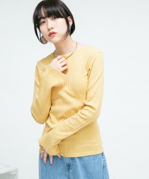 KBF / ケービーエフ Tシャツ | カットアウトリブカットソー | 詳細3