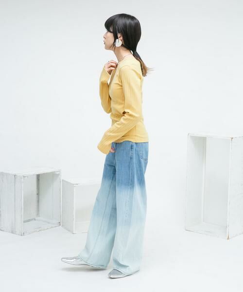 KBF / ケービーエフ Tシャツ | カットアウトリブカットソー | 詳細5