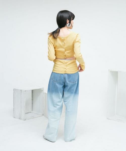 KBF / ケービーエフ Tシャツ | カットアウトリブカットソー | 詳細6