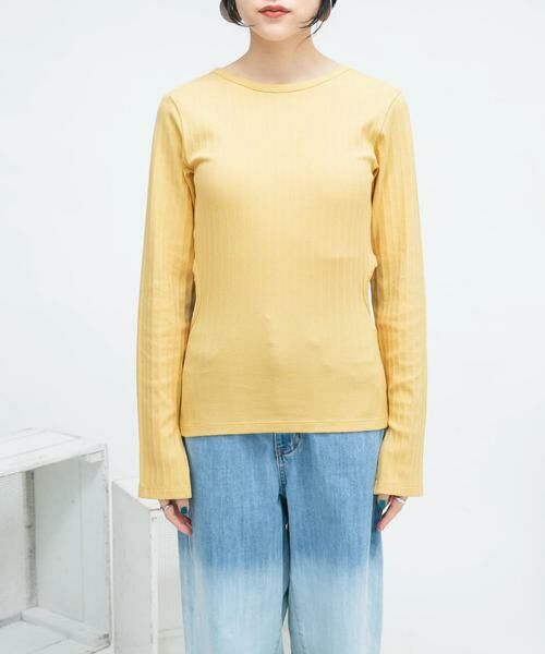 KBF / ケービーエフ Tシャツ | カットアウトリブカットソー | 詳細7