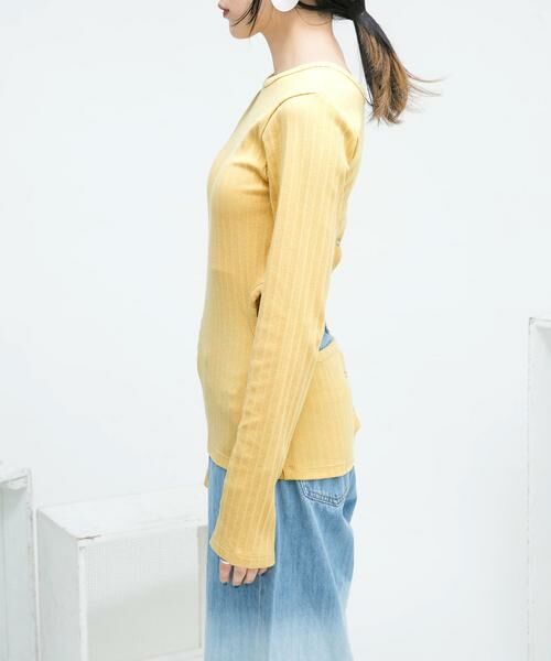 KBF / ケービーエフ Tシャツ | カットアウトリブカットソー | 詳細8