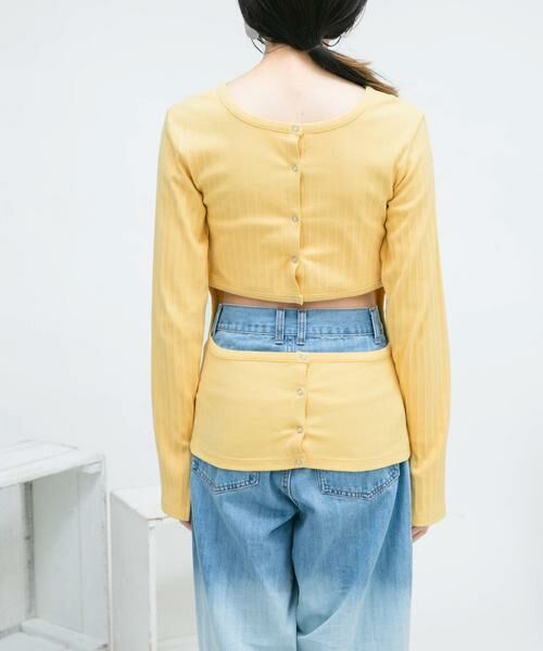 KBF / ケービーエフ Tシャツ | カットアウトリブカットソー | 詳細9