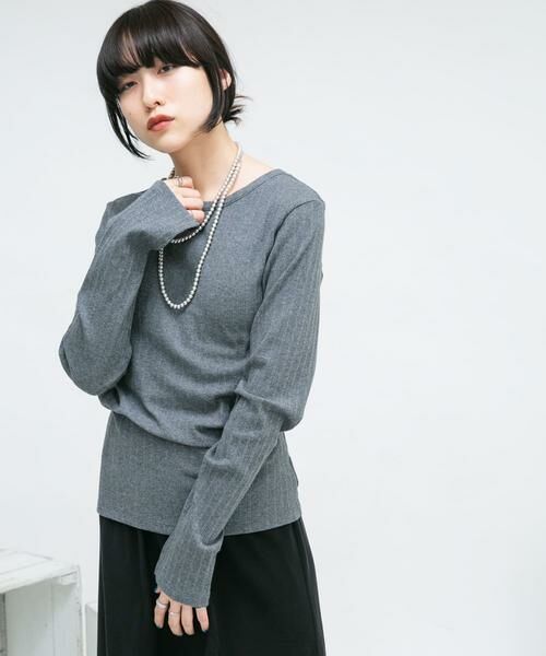 KBF / ケービーエフ Tシャツ | カットアウトリブカットソー | 詳細24