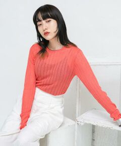 KBF / ケービーエフ ニット・セーター | ランダムRIBシアーニット