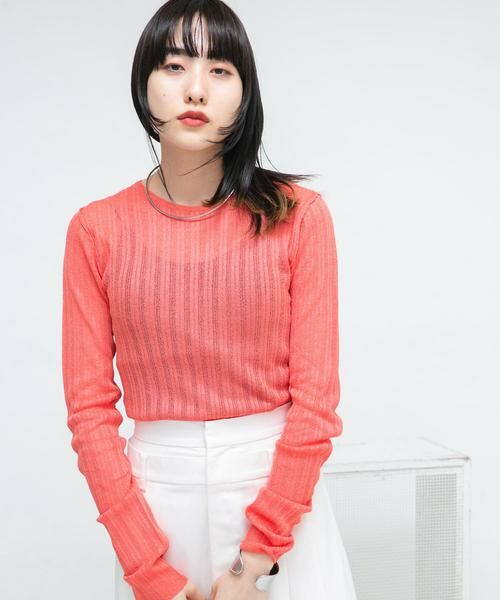 KBF / ケービーエフ ニット・セーター | ランダムRIBシアーニット | 詳細1