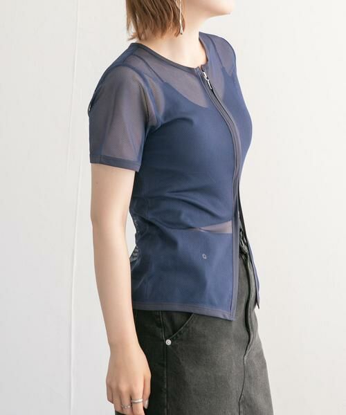 KBF / ケービーエフ Tシャツ | メッシュZIPトップス | 詳細4