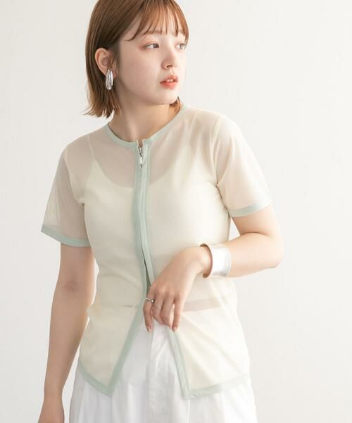 KBF / ケービーエフ Tシャツ | メッシュZIPトップス | 詳細16