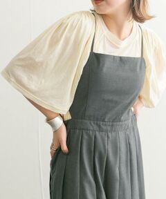 KBF / ケービーエフ Tシャツ | フリルスリーブシアーカットソー