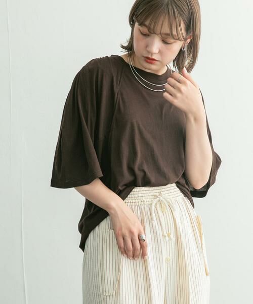 KBF / ケービーエフ Tシャツ | フリルスリーブシアーカットソー | 詳細7