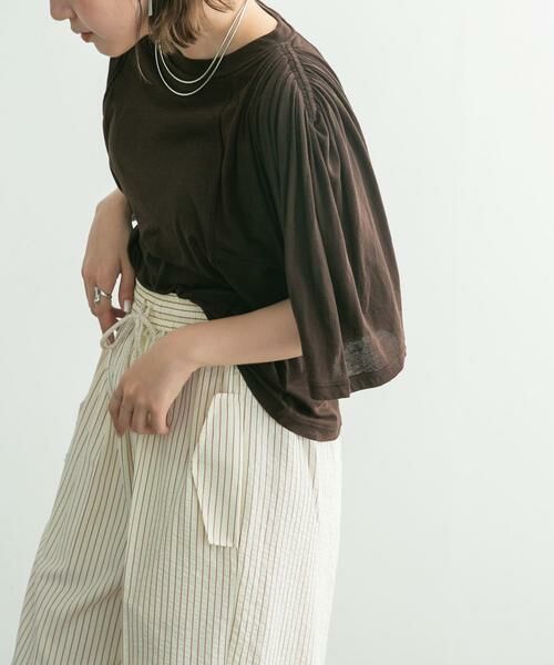 KBF / ケービーエフ Tシャツ | フリルスリーブシアーカットソー | 詳細8