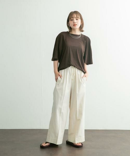 KBF / ケービーエフ Tシャツ | フリルスリーブシアーカットソー | 詳細9