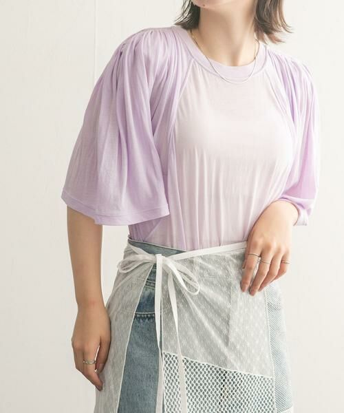 KBF / ケービーエフ Tシャツ | フリルスリーブシアーカットソー | 詳細16