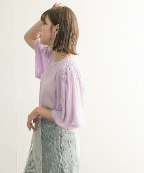 KBF / ケービーエフ Tシャツ | フリルスリーブシアーカットソー | 詳細18