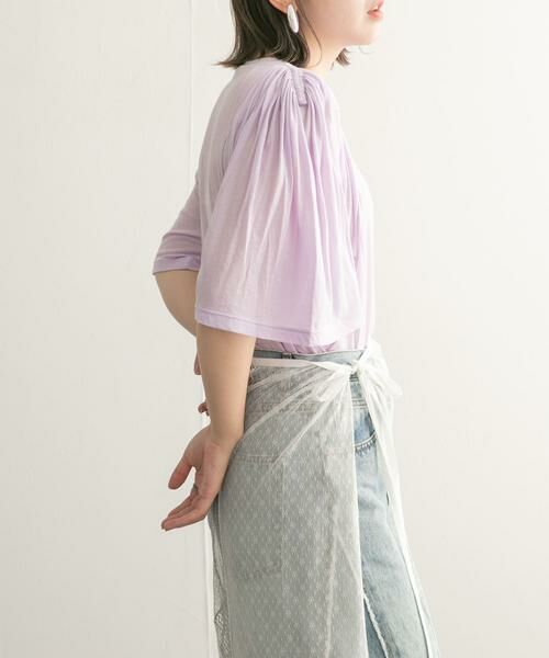 KBF / ケービーエフ Tシャツ | フリルスリーブシアーカットソー | 詳細19