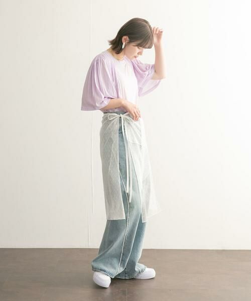 KBF / ケービーエフ Tシャツ | フリルスリーブシアーカットソー | 詳細22