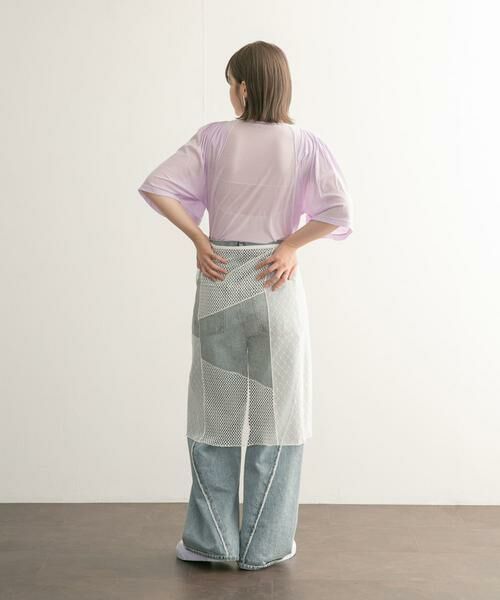 KBF / ケービーエフ Tシャツ | フリルスリーブシアーカットソー | 詳細23