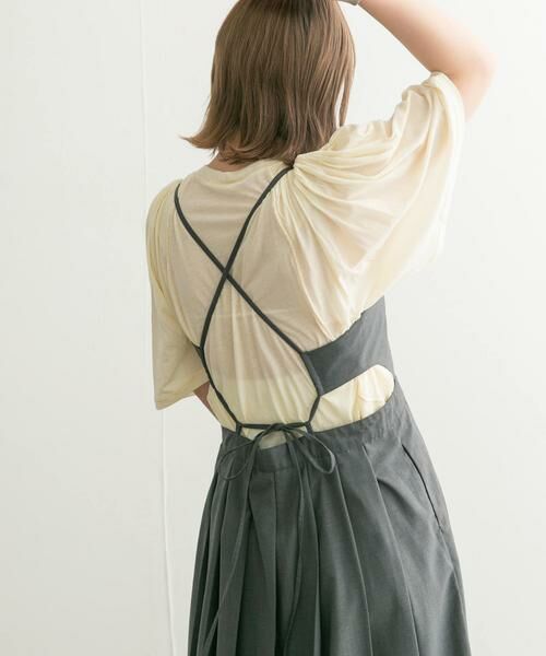 KBF / ケービーエフ Tシャツ | フリルスリーブシアーカットソー | 詳細30