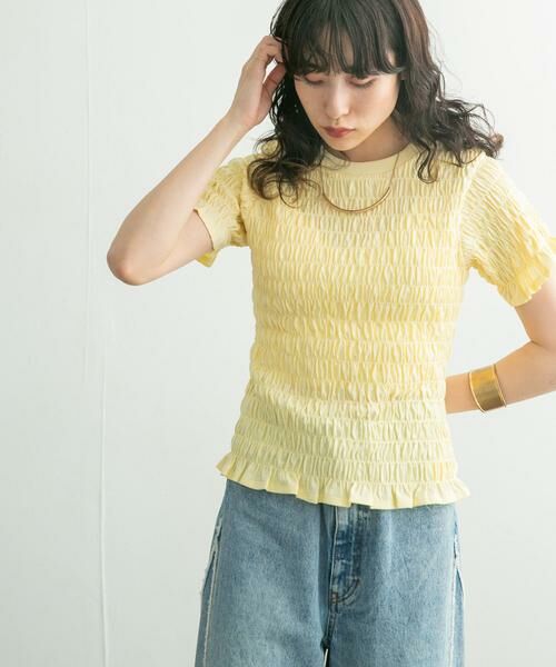 KBF / ケービーエフ Tシャツ | シャーリングプチフリルTEE | 詳細1